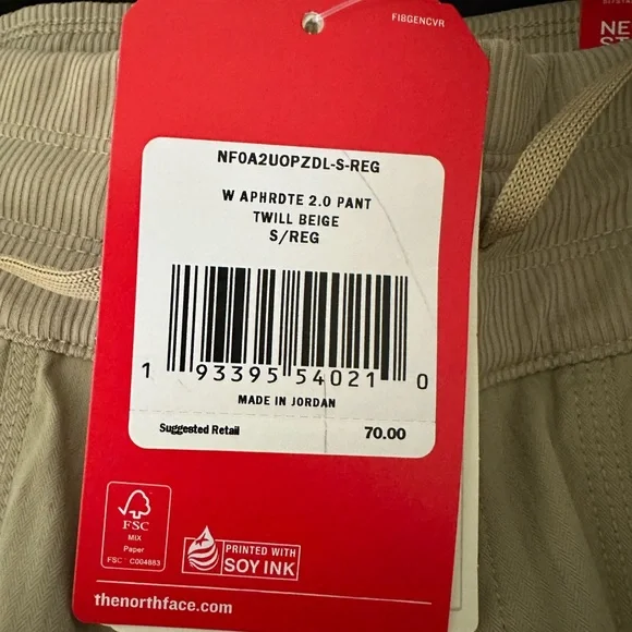 The North Face Aphrodite 2.0 Pant.  Twill beige  S/R - Picture 3 of 3